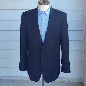 KNOT‎ STANDARD Custom Black Super 130s Wool Ariston 42 R Mens Sport Coat Tux Top